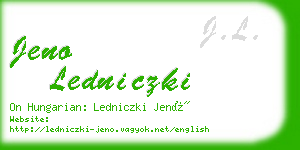 jeno ledniczki business card